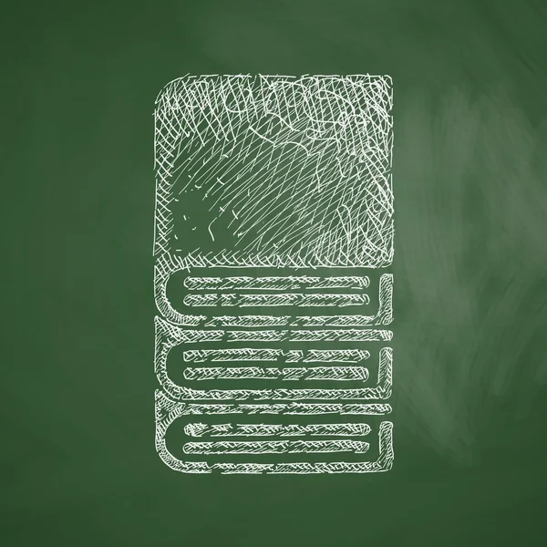 Book icon on chalkboard — ストックベクタ