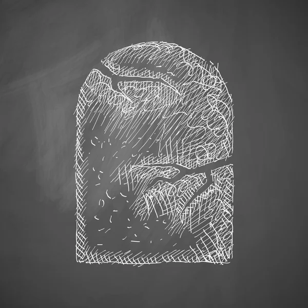 Tombstone icon on chalkboard — 图库矢量图片