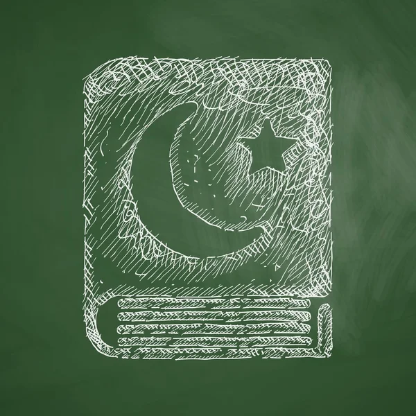 Koran icon on chalkboard — Stockový vektor