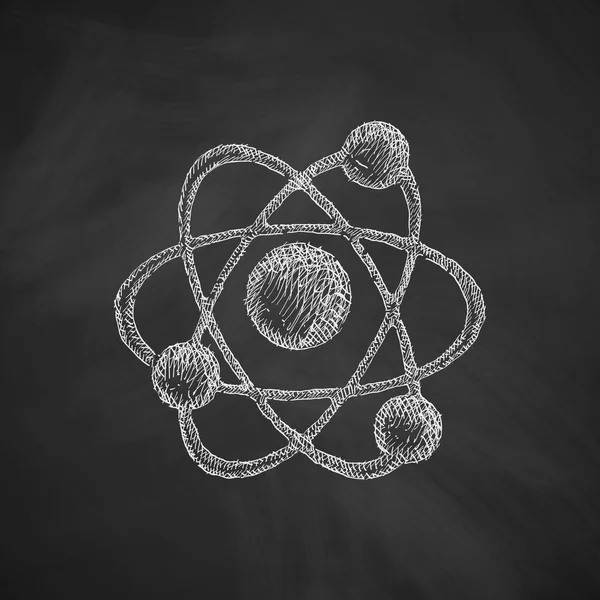 Atom icon on chalkboard — Διανυσματικό Αρχείο