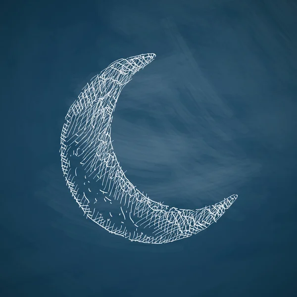 Moon icon on chalkboard — Stock vektor