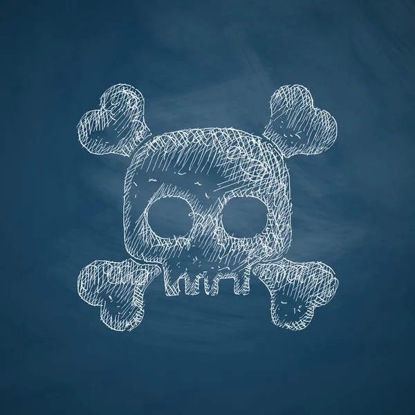 Skull icon on chalkboard — Stock Vector