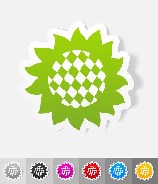 Stiker kertas bunga matahari - Stok Vektor