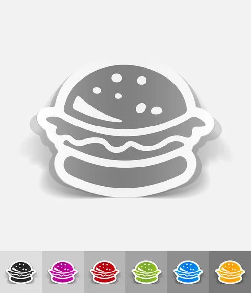 Etiqueta engomada de papel de hamburguesa — Archivo Imágenes Vectoriales