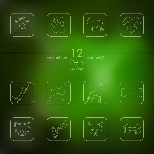 Набор икон для домашних животных — стоковый вектор