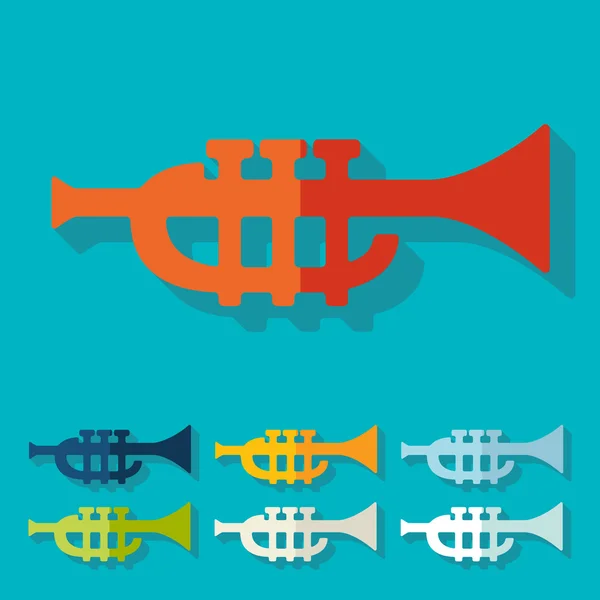 Design plat : trompette — Image vectorielle