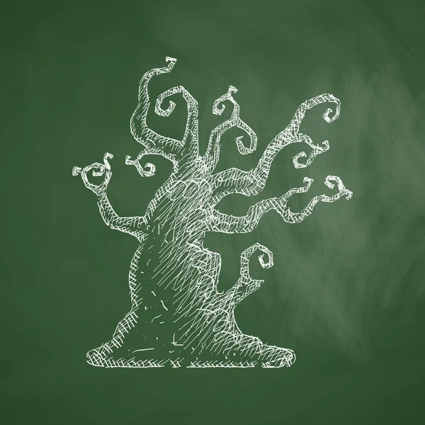 Tree icon on chalkboard — Stock Vector