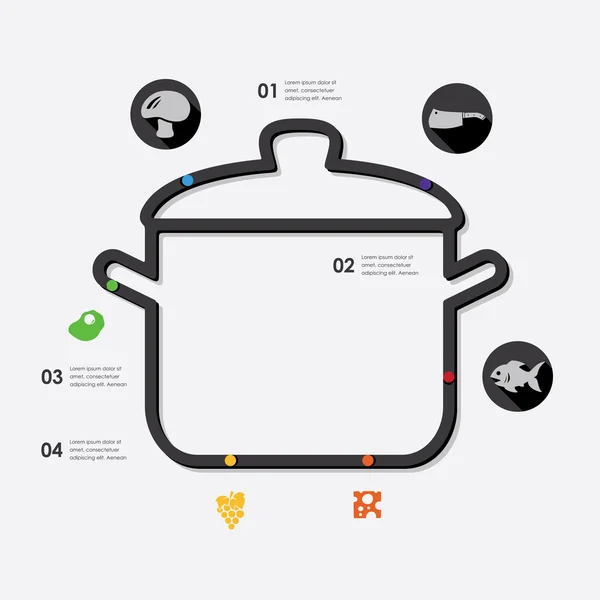 Icone infografiche del ristorante — Vettoriale Stock