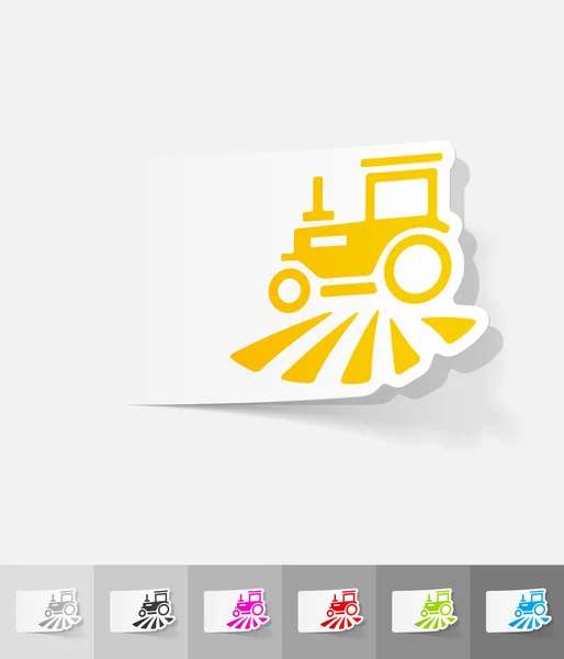 Traktor papper klistermärke — Stock vektor