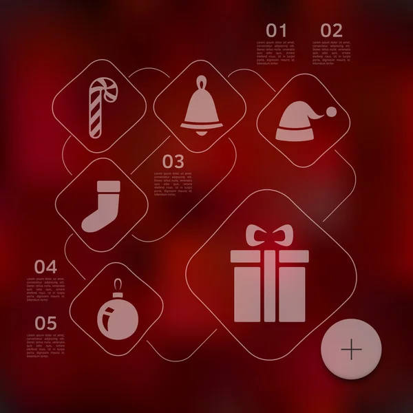 Kerst infographic iconen — Stockvector