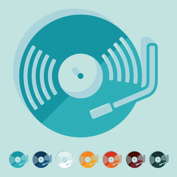 Flat design: turntable — Stock Vector