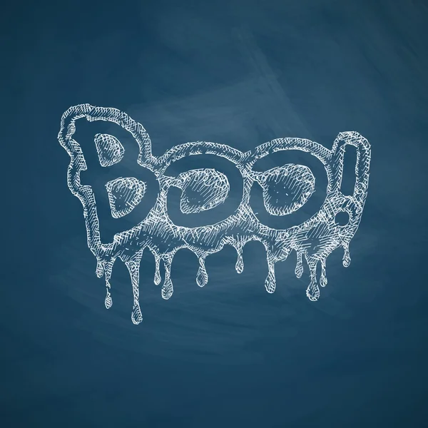 Boo icon on chalkboard — Stok Vektör