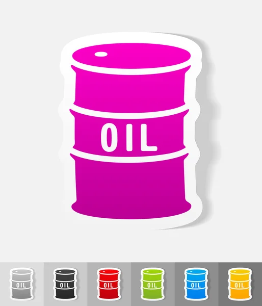 Barrel Öl-Papier-Aufkleber — Stockvektor