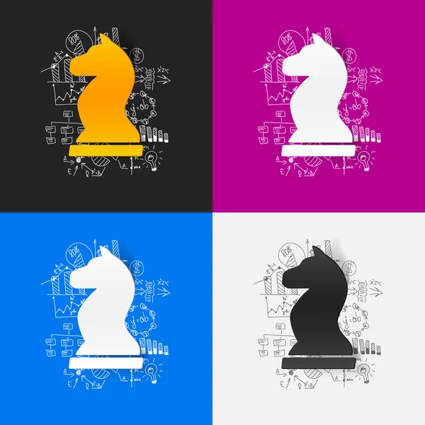 Dibujo de fórmulas de negocio: ajedrez — Vector de stock