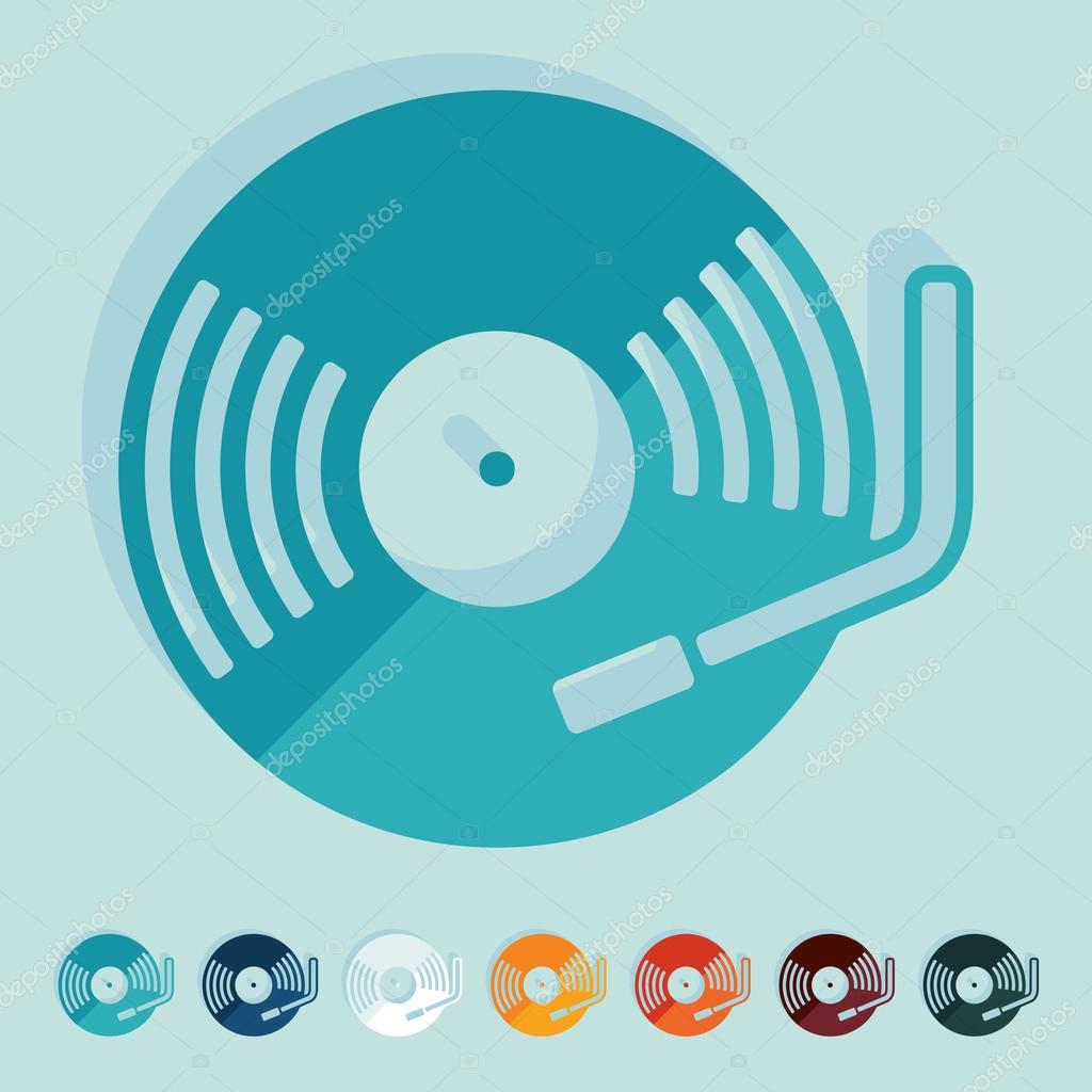 Flat design: turntable. Vector illustration