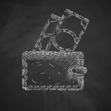 Kara tahta simgesine çanta