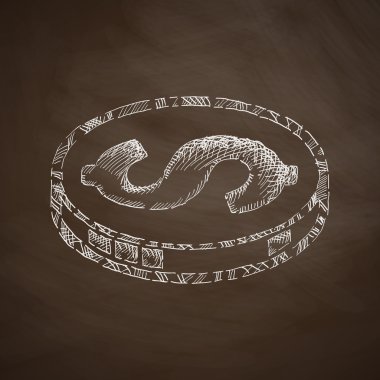 Kara tahta üzerinde para simgesi