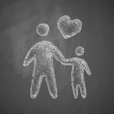 Kara tahta üstünde aile kutsal kişilerin resmi