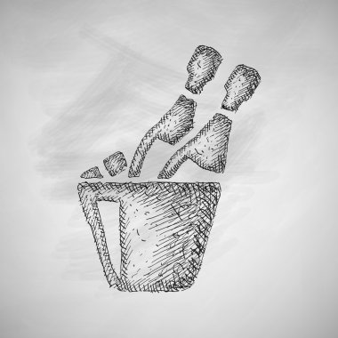 Kara tahta şampanya simgesini