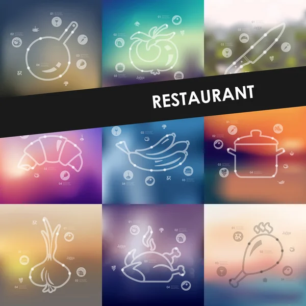 Restaurante línea de tiempo infografías — Vector de stock