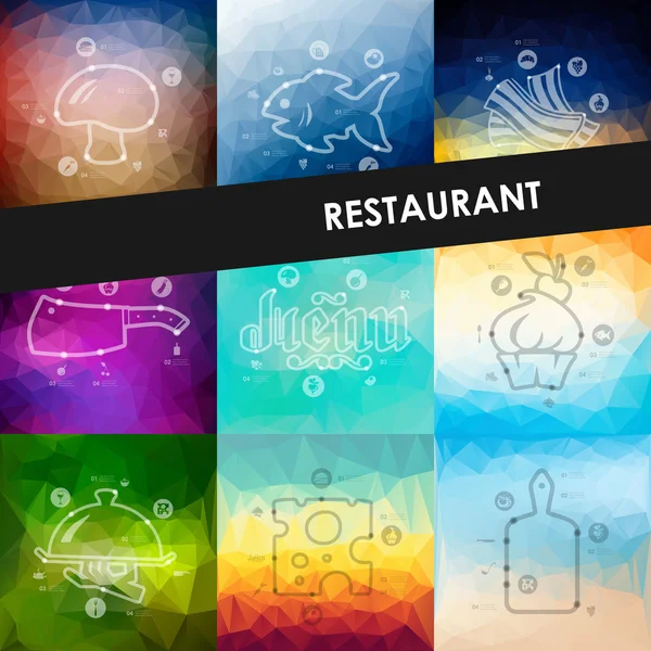 Restaurant timeline infographics — Stock Vector