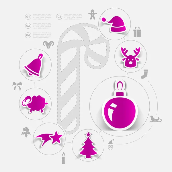 Christmas sticker infographic — Stock Vector