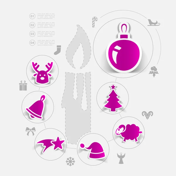 Christmas sticker infographic — Stock Vector