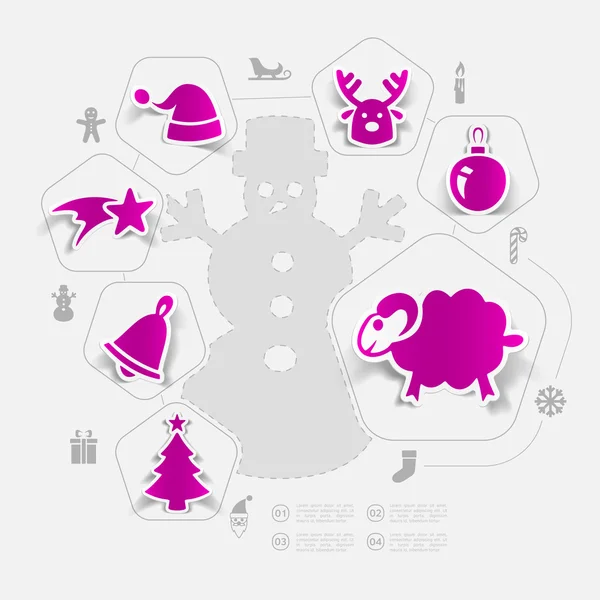 Infografía pegatina de Navidad — Archivo Imágenes Vectoriales