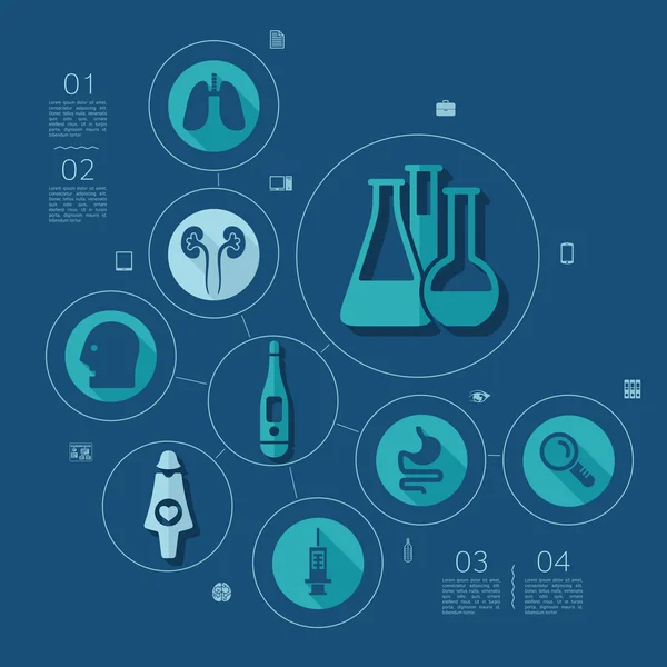 Medicina plana infográfico — Vetor de Stock