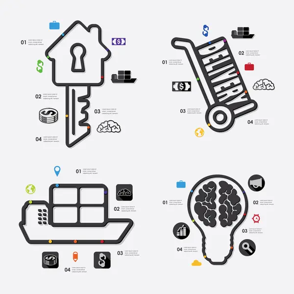 Ícones de Infográfico de Negócios — Vetor de Stock