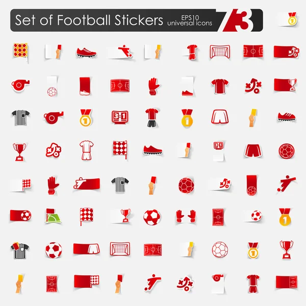 Jeu d'autocollants de football — Image vectorielle