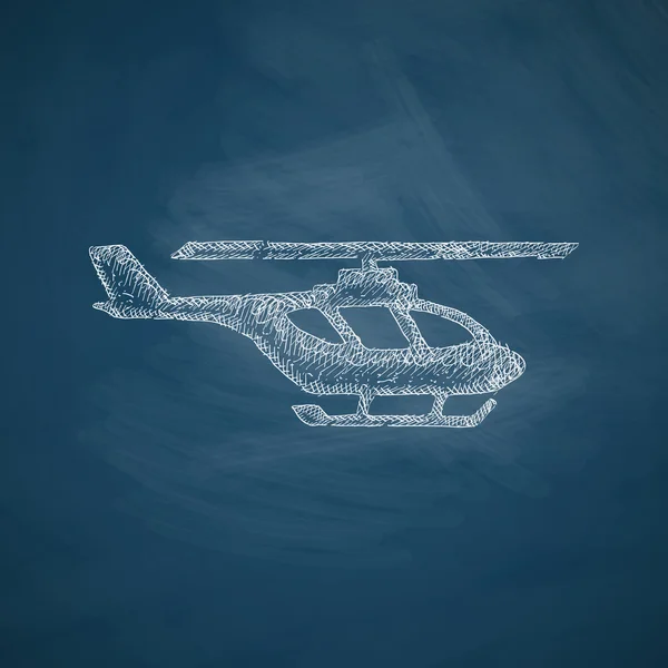 Icono de helicóptero en pizarra — Vector de stock
