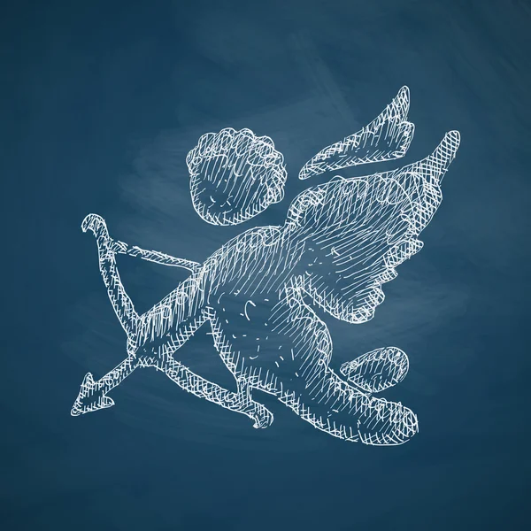 Angel pictogram op schoolbord — Stockvector