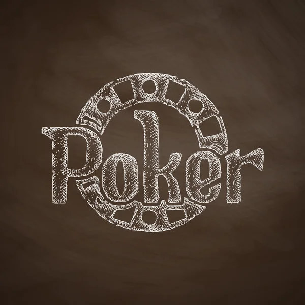 Poker icon on chalkboard — Stock Vector