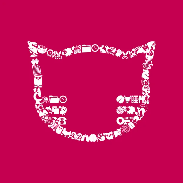 Icono en forma de gato — Vector de stock