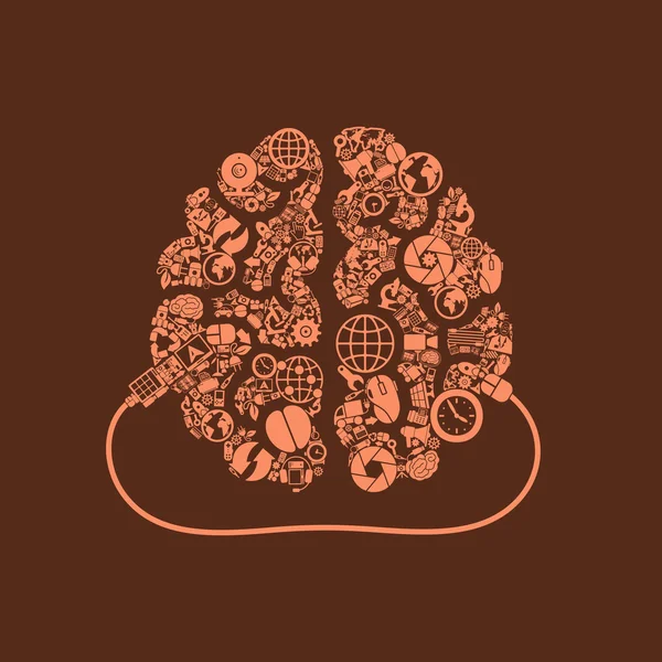 Brain shaped icon — Stock vektor