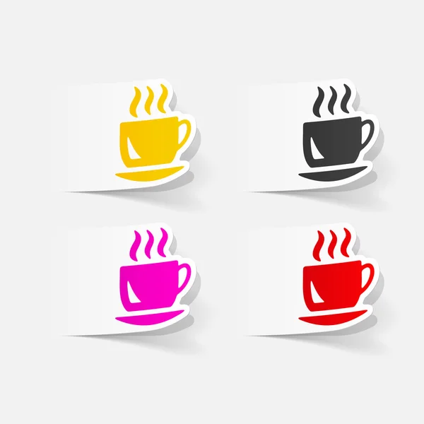 Elemento de design realista: café — Vetor de Stock