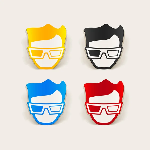 Ícone de óculos 3d — Vetor de Stock