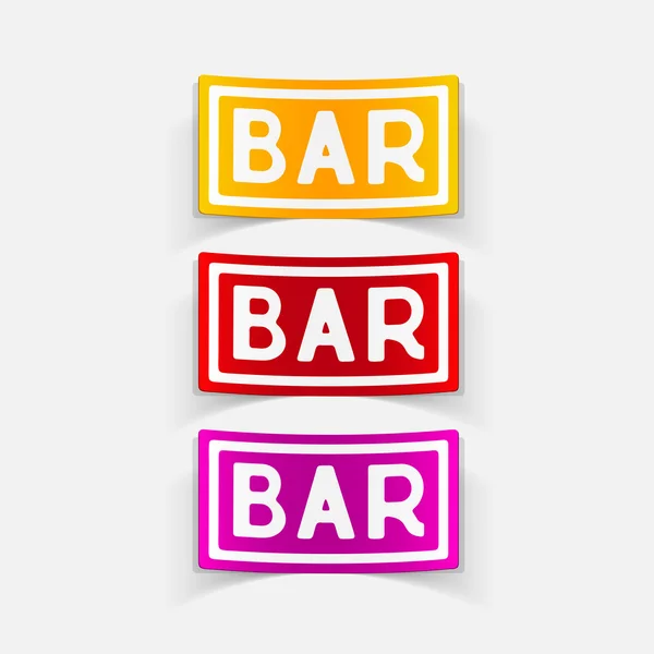 Realistic design element: bar icon — Stock Vector