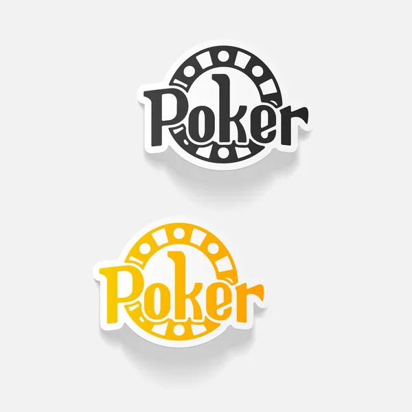 Élément de design réaliste : icône de poker — Image vectorielle