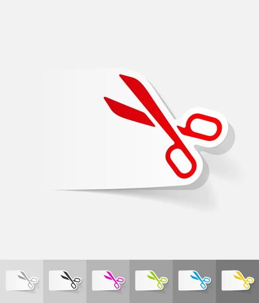Autocollant papier ciseaux — Image vectorielle