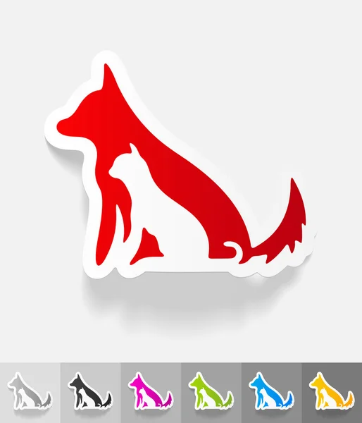 Honden- en kattenvoeders papier sticker — Stockvector