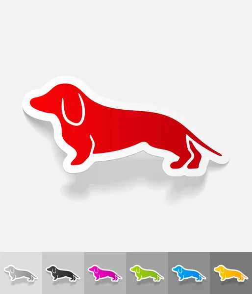 Samolepka německý jezevec pes papíru — Stockový vektor