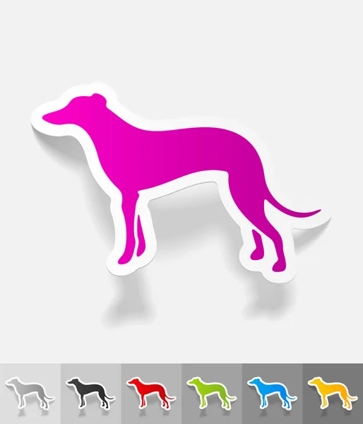 Greyhound papier sticker — Stockvector