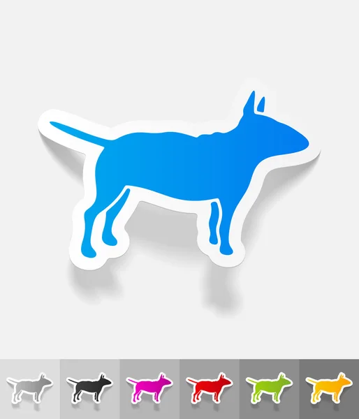 Pegatina de papel bull terrier — Vector de stock