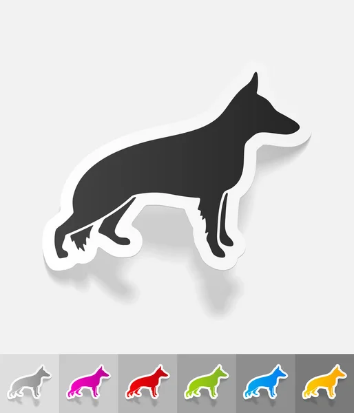 German shepherd paper sticker — Stock Vector