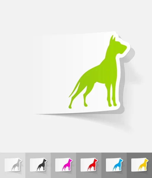 Great dane paper sticker — Stock Vector