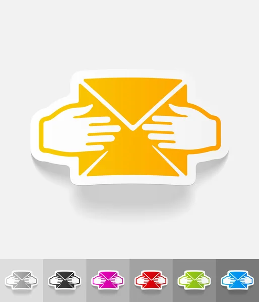 Open hier papier sticker — Stockvector