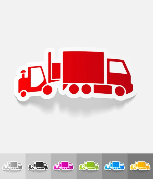 Adesivo consegna furgone e carrello elevatore carta — Vettoriale Stock