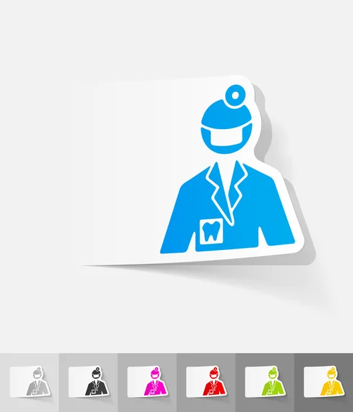 Autocollant papier stomatologue — Image vectorielle